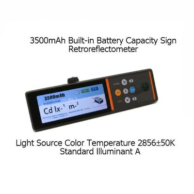 3500 mAh eingebaute Batteriekapazität Signal Retroreflectometer mit Retroreflexionskoeffizient Cd lx-1 m-2 und Lichtquelle Farbtemperatur 2856±50K Standardleuchtstoff A